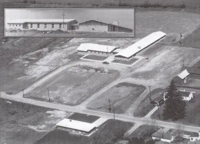 View of temporary church and school. A History of St. Joseph's Parish, Penfield, New York (1860-1995)