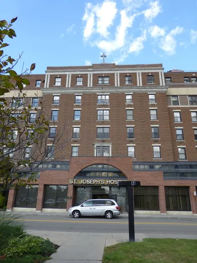 Front of the hospital.