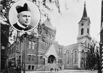 Church and school, 1892. Source: Roman Catholic Institutions of the City of Rochester, N.Y.