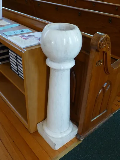Holy water font.