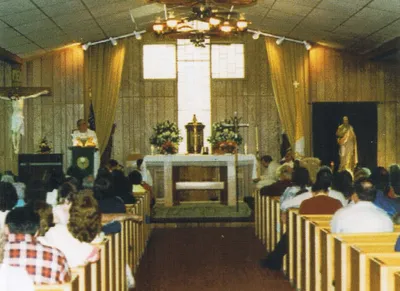 Interior view of former church.