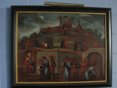 Crucifixion painting.