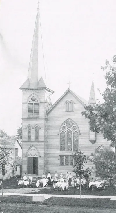 Exterior of former church, undated. Source: Pittsford Scrapbook