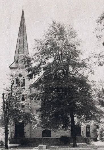 Exterior of former church, 1939. Source: Catholic Courier Golden Jubilee Edition: 1889-1939