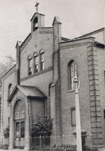 Exterior of St. Lucy church, 1939. Source: Catholic Courier Golden Jubilee Edition: 1889-1939