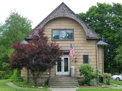 Exterior of second church building on New St.