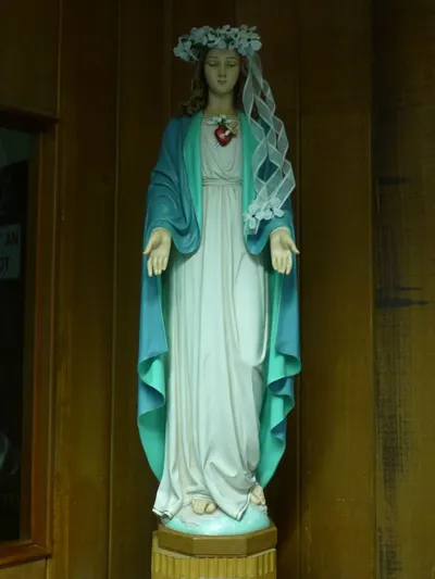 Immaculate Heart of Mary statue.