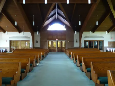 Back of the church seen from the sanctuary.