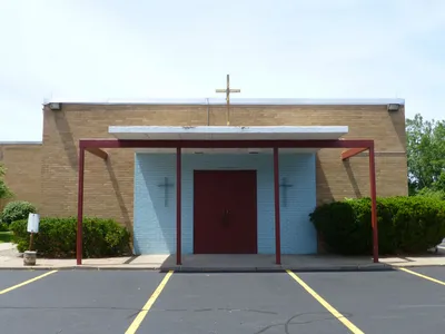 Front of the former church, which is attached directly behind the present edifice.