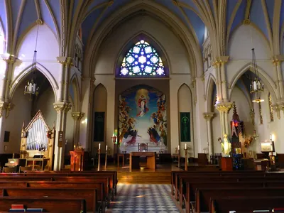 Front of the church.