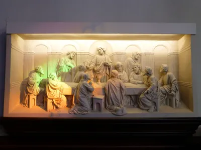Last supper relief - perhaps from a former altar?
