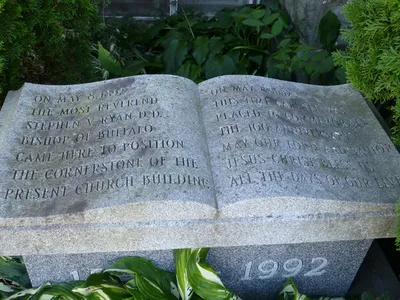 Memorial to cornerstone laying.