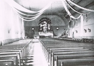 Interior of original St. Mary church. Source: Images of America: Around Canandaigua