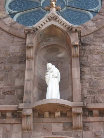 Statue of Our Lady above main entrance.