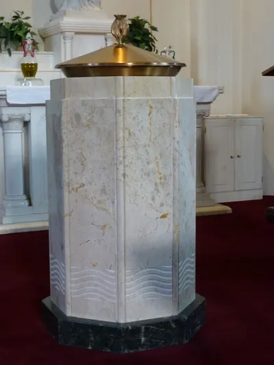Baptismal font.