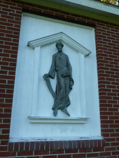 Relief behind the rectory.