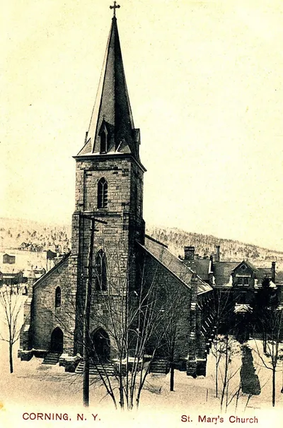Old postcard of exterior, undated.