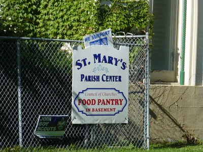 Parish center sign.