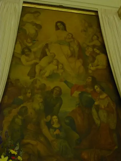 Painting atop high altar.