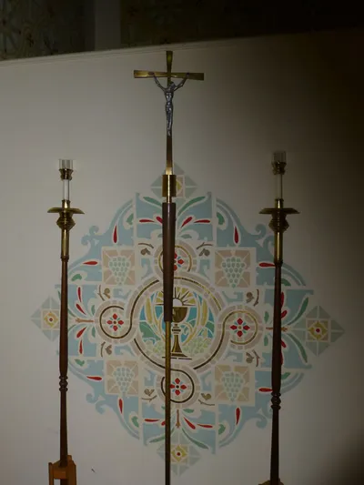 Crucifix and design.