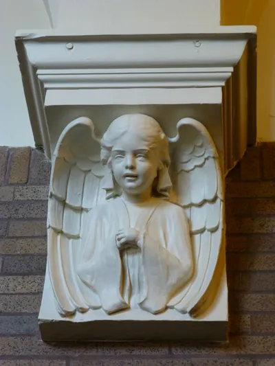 Angel carving.
