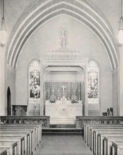 Former appearance of sanctuary, 1948? Source: Diamond Jubilee St. Mary's Church - May 1948