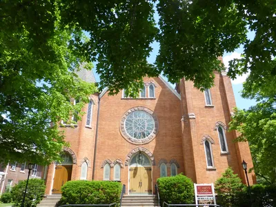 Front of the church.