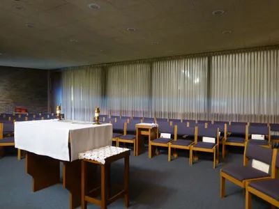 Chapel seen from front left corner.