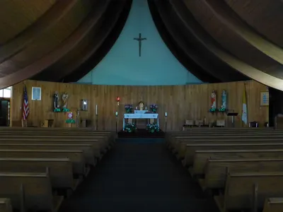 Front of the church.