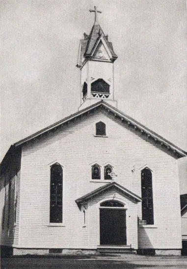 Exterior of former church, 1939. Source: Catholic Courier Golden Jubilee Edition: 1889-1939