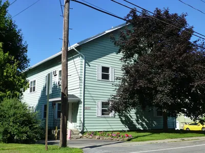 The former church has been converted into apartments. Seen from left angle.