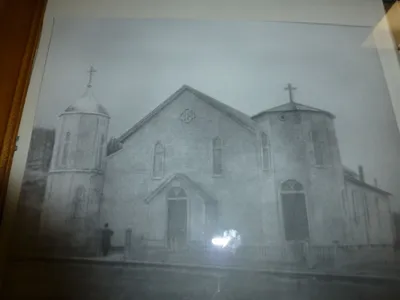 First Rexville church used from 1875 until fire in 1877.