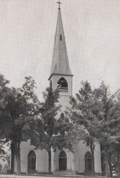 Exterior of second church, 1939. Source: Catholic Courier Golden Jubilee Edition: 1889-1939