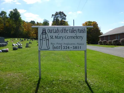 Cemetery sign.