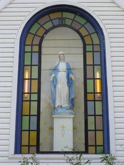 Our Lady shrine in front of the church.