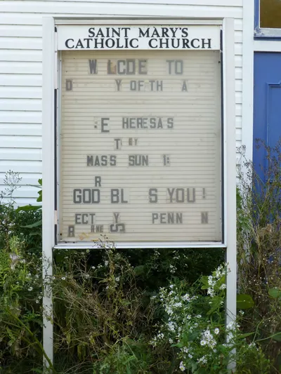 Church sign.