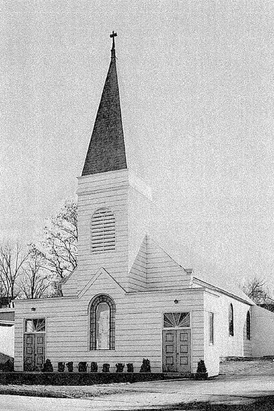 Exterior in 1975. Source: One Hundred Years in God's Service (parish history)
