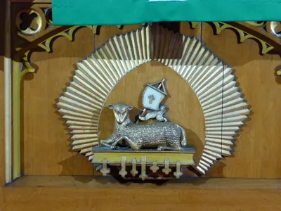 Lamb relief in front of high altar.