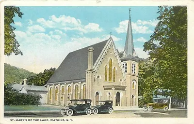 Old postcard of exterior, undated.
