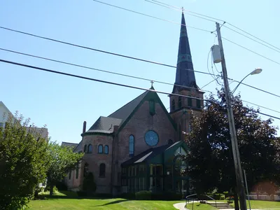 Front of church.