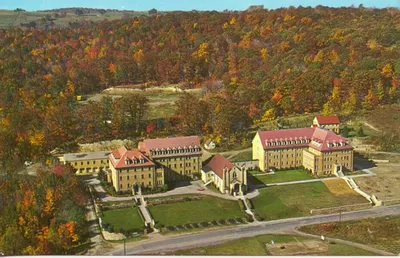 Overhead view of the mission campus.