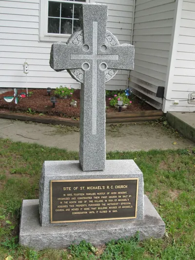 Memorial to former church on the property (it's now a private residence).