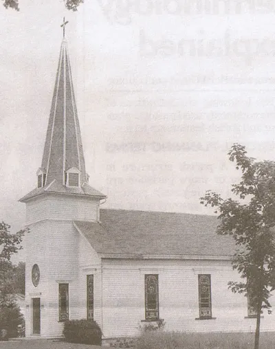 Church seen from side, undated. Source: Catholic Courier