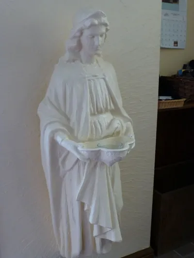 Angel holy water font.