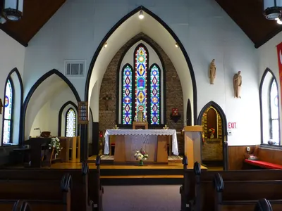Front of the church.