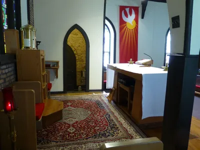 Sanctuary seen from choir seating on the left.