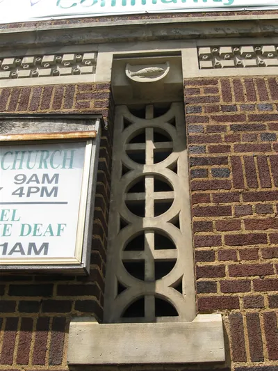 Designs on facade.