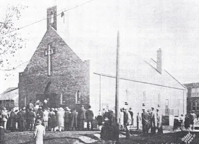 Dedication of original church, Oct. 27, 1927. Source: 75 Years and Still Working Wonders