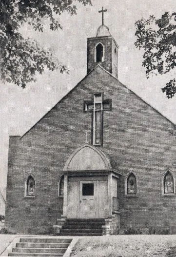 Exterior of former church, 1939. Source: Catholic Courier Golden Jubilee Edition: 1889-1939