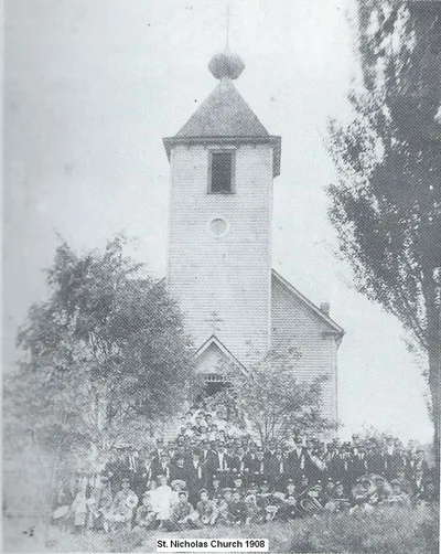 Original church, 1908. Source: Parish Web site